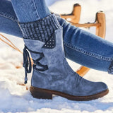 Boots Women Basic Women Mid-Calf Boots Round Toe Zip Platform Decor Female Shoes Warm Lace Up Boots
