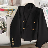 Fongt 2025 New Orange Short Blazer Women's Small Design Sense College Wind Commuting Suit Suit