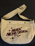 Embroidered Large Canvas Crossbody Bag-Outfit