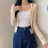 Fongt Knitted Cardigan Women's Summer Thin Air Conditioning Shirt Korean Version Of The Design Sense Of The Small Short Coat Top