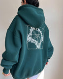 Fongt Women's Casual Fashion Letter Prints With Long-Sleeved Hooded Hoodie Women