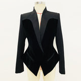 Fongt Star Fashion Repair Structure Velvet Splicing Suit Jacket In Autumn And Winter 2025