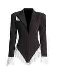 Sexy Jumpsuit 2025 New V Collar Lace Splicing High-End Suit Jumpsuit