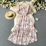 Fongt New Seaside Holiday Dress Women Spring And Autumn 2025 New Sexy V Receive Lanky Models