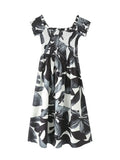 Fongt New Fashion Sexy Collar Bubble Sleeve Casual Fashion Dress Dress Dress