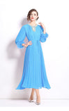 Fongt Heavy Industry Set Diamond Wool Sleeves High-Grade Pressure Folding Dress Women Loose Strap Belt Belt Elegant Long Dress