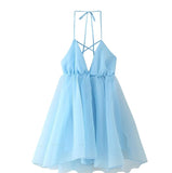 Fongt Women's Explosive Temperament Sweet Slings Fluffy Dress