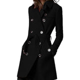 Fongt Autumn And Winter New Explosion Long Hair The Female Coat To Collect The Belt With Double Buckle Coat
