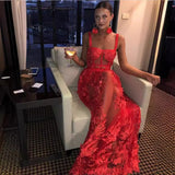 Dress With Evening Dress Dress Red Dress Lace Sexy