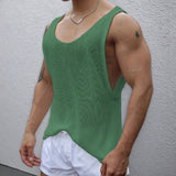 Fongt Men's New Summer Men's Sleeveless Knits Casual Loose