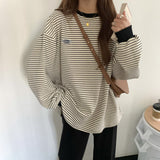 90s Striped Oversized Long Sleeve Tee-Outfit