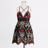 Fashion Sexy Dress Women 2025 New Sleeveless Short Dress Embroidered High-End Sling
