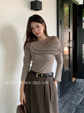 Fongt Xixi 2025 Autumn New White Label Showing Lanky Lace Knitted Woolen Women 89606