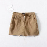 Waist Denim Leggings Women's Summer Fur Skirt Street Elastic Slim Fit