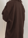 Fleece Patchwork Half Zip Sweatshirt-Outfit