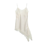 Fongt Women's ZA Irregular Lace Side Pure Lusty Dress