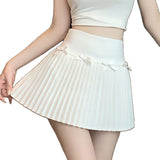 Fongt Yuanying's Same White Half-Dressed Woman's Summer New Hundred-Fold Skirt Sweet High-Waisted Thin A-Word Short Skirt