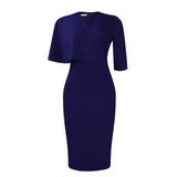 Fongt Women's New Temperament Tongle Solid-Colored Bag Hip Professional Pencil Dress African Dress