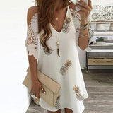 Off Shoulder Lace Sexy V Neck Floral
