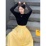 Fongt New Summer Pear-Shaped Body Folds Tight Waist Thin A Skirt Hanging Small Design Half-Body Skirt