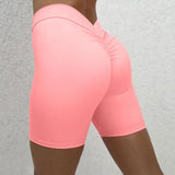 Fongt V Wrinkle Tight Hip Yoga Shorts New No Embarrassment Line Peach Hip Fitness Shorts-Outfit