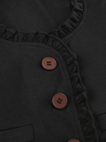 Frill Trim Button Down Corset Top-Outfit