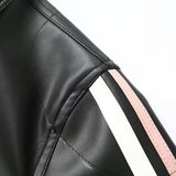 Black Bow Faux Leather Biker Jacket-Outfit