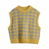 Vintage Jacquard Knit Vest-Outfit