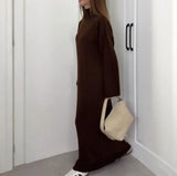 Fongt 2025 New Women's Knitted Turtleneck Sweater Temperament Fashion Dress Women