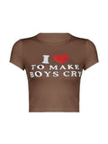 Short Sleeve Letter Graphic Crop Top-Outfit