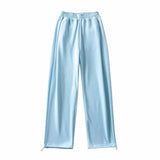 Summer New Wide-Legged Trousers Hong Kong Style Casual Floor Trousers Ladies Loose Exercise Leg Drawstring Trousers-Outfit