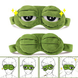 Eye Mask the Frog Sad Frog 3D Eye Mask Cover Cartoon Soft Plush Sleeping Mask Green Rest Funny Eye