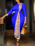 Fongt Plus-Size Women's 2025 Temperament OL Elegant Pencil Skirt Bag Hip Spliced African Dress