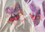 Danish Pastel Print Oversized Short Sleeve Tee-Outfit