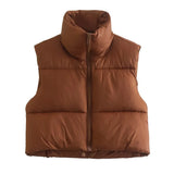 Fongt Color Women's Clothing 2025 Spring And Autumn 2025 New Cotton Vest Zippered Arma A8BS9263
