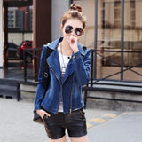 Denim Jacket Women 2023 Spring Autumn Blazer Zipper Slim Casual Tops Lady Outerwear Blue Jeans Coat Windbreaker Female