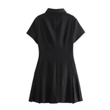 Spring Shirt Style Slim Mini Dress 2674870-Outfit