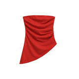 Fongt Women's Clothing INS Net Red Blast Folding Body Asymmetric Top