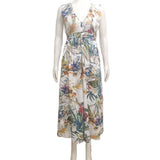 Station Wish Popular Style 2023 Summer Dress New Printed Bare-Back Strapped Dress-Outfit