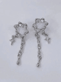Tassel Star Heart Charm Earrings-Outfit