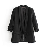 Spring Style Pleated Sleeve Sag Urban Leisure Candy Color Women's Suit Coat-Outfit
