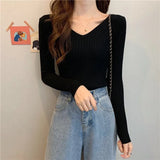 Fongt Knitted Shirt 2025 Autumn New Bottoming Shirt Slim Slim Solid Color Sweater Long Sleeves With A Short