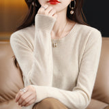Fongt Women's Fall / Winter 2023 New Loose Knit Women's Top With A Sweater Soft Waxy Sweater-Outfit