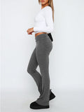 Fongt New Casual Wind Low-Rise Horn Pants Fashion Thin Solid Pants Set Women