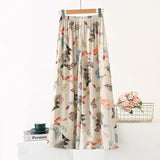 Fongt High-End Cotton Pyjamas Ladies Summer Thin Artificial Silk Home Leisure Long Trousers Straight Can Be Worn Outside