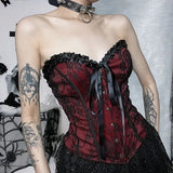 Dark Wind Design Sense Of Chest Vest Sexy Slim Lace Girdle Waist Show Thin Strapped Blouse-Outfit