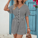 Waist Striped Slimming Lace Up
