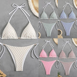 2025 Split Swimsuit Sexy Bikini Hanging Neck Tie Bikini Swimsuit