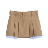 Spring Pocket Sag Design Pleated Miniskirt 2157021-Outfit