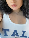 tank top with embroidery and letter